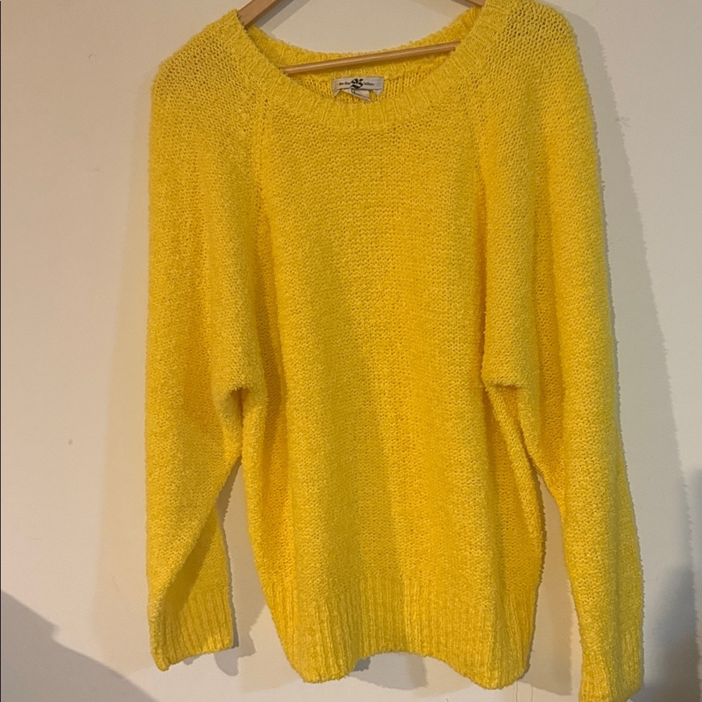 Vintage Sunny Yellow Acrylic Cozy Knit Sweater
